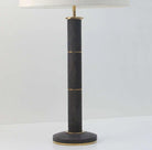 Faux Shagreen Column Table Lamp Seal Brown from Inside Living Singapore, detail view.