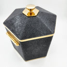 Faux Shagreen Otis Ice Bucket Caviar Black from Inside Living Singapore, detail view.