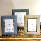 Faux Shagreen Bella Photo Frame Teal from Inside Living Singapore, alternate angle.
