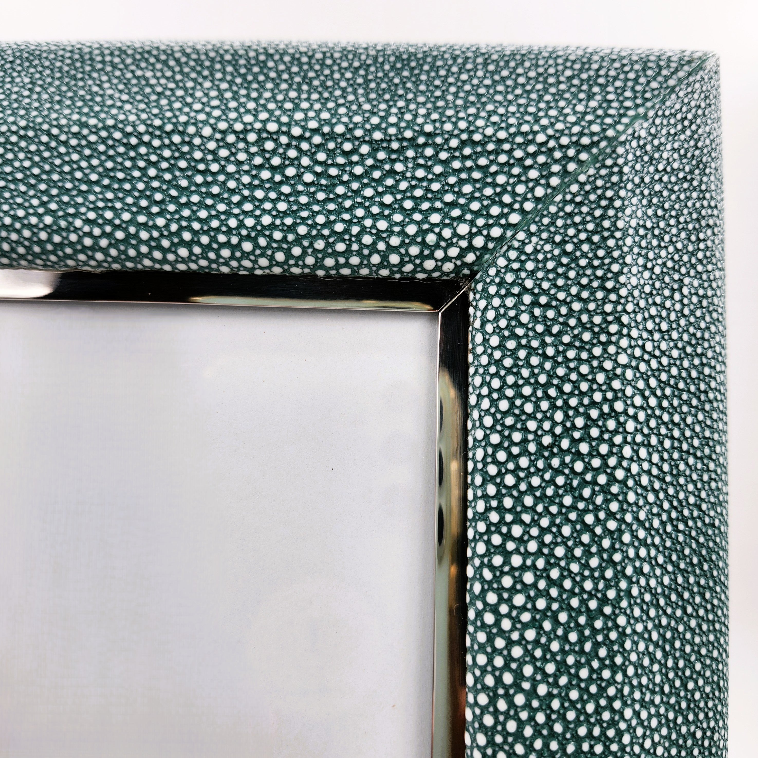 Faux Shagreen Bella Photo Frame Teal from Inside Living Singapore, detail view.