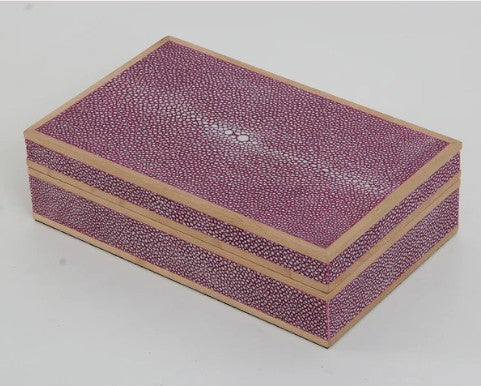 Faux Shagreen Treasure Box in Teal from Inside Living Singapore, showing texture and detail.