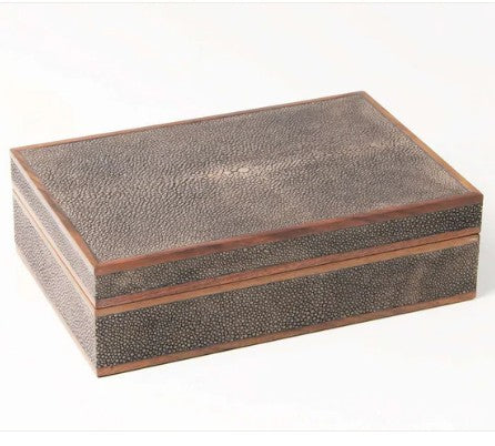 Faux Shagreen Treasure Box in Teal from Inside Living Singapore, detail view.