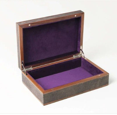 Faux Shagreen Treasure Box in Teal from Inside Living Singapore, alternate angle.