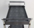 Faux Shagreen Drinks Trolley/Bar Cart With Handle - Charcoal, alternative angle - buy homeware, tableware and interior