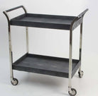 Faux Shagreen Drinks Trolley/Bar Cart With Handle - Charcoal, side view - buy homeware, tableware and interior accessories