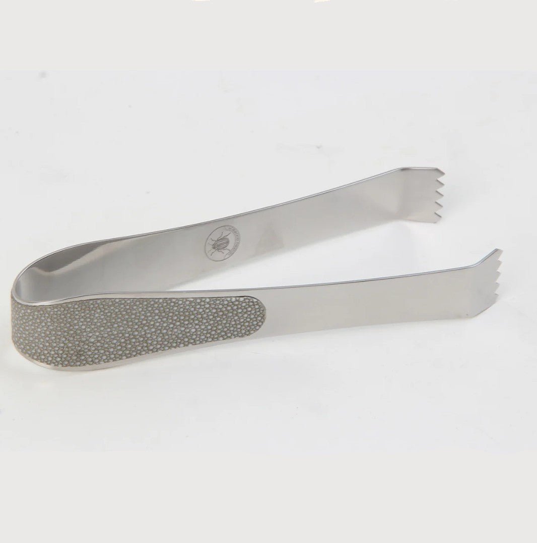 Faux Shagreen Ice Tongs from Inside Living Singapore, detail view.