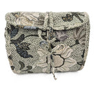 Hanging Cosmetic Bag Flower Linen from Inside Living Singapore, cosmetic & toiletry bags. Shown alternative angle.