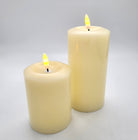 Ivory flameless LED pillar candle from Inside Living, realistic flickering battery candle for safe ambient lighting