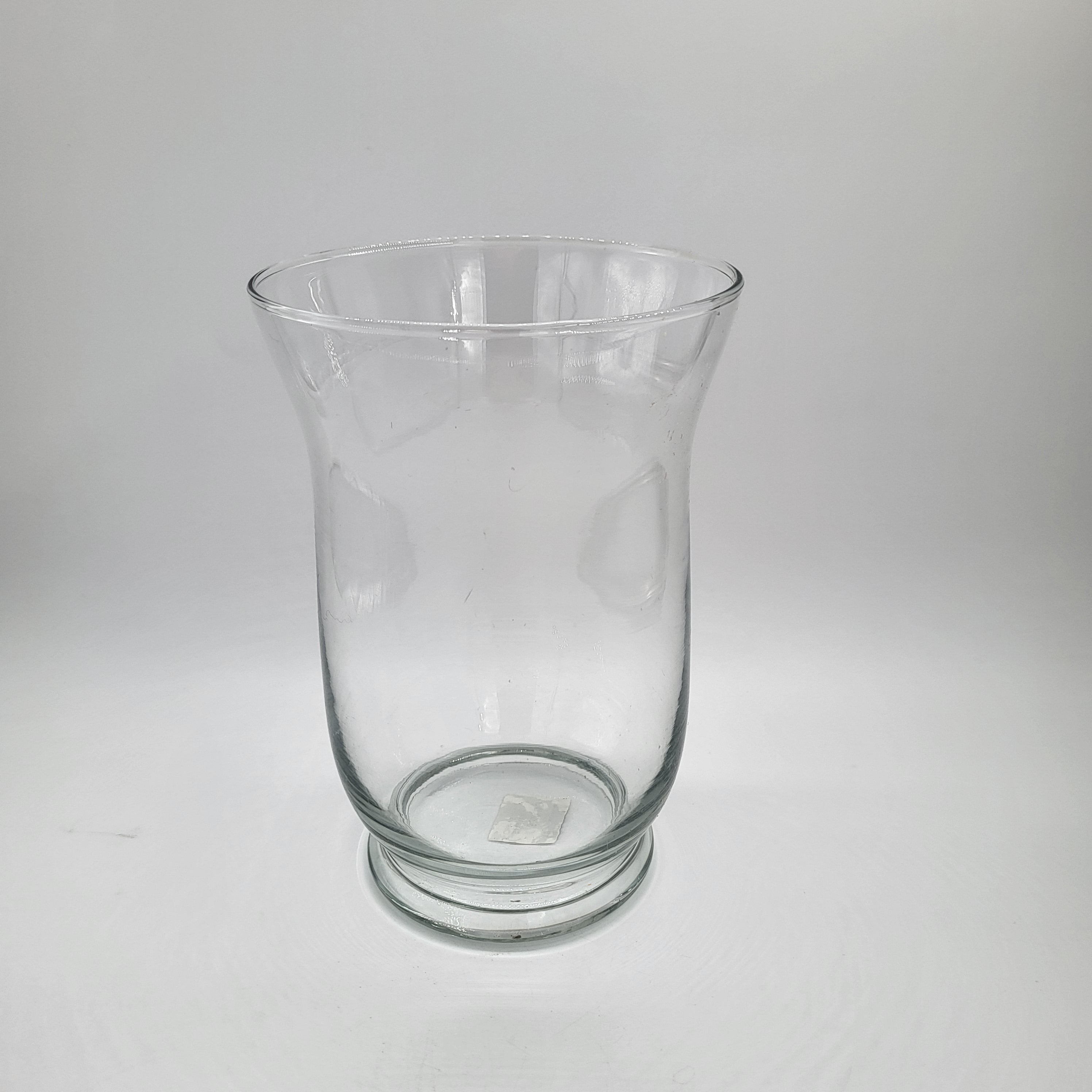 Clear glass vase or hurricane lamp for flowers or pillar candles, available in three sizes