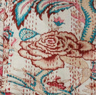 Kantha cotton bedspread and throw in assorted floral designs, 210 x 260 cm, from Inside Living Singapore Detail view.