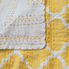 Kantha Bedspread/Throw Trellis Yellow, from Inside Living Singapore. Alternative angle.
