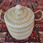 Seagrass Laundry Basket W/ Lid White, detail view - buy homeware, tableware and interior accessories at Inside Living