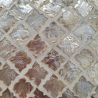 Ivory mother of pearl tissue box cover from Inside Living, iridescent decorative holder for the home, side view
