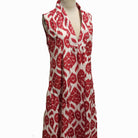 Block print cotton 'May' dress in ikat pattern, handmade lightweight summer dress