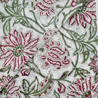 Block Print Runner Reversible White Blossom: block-printed cotton table runner for dining, from Inside Living Singapore.