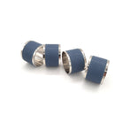 Faux Shagreen Napkin Rings Set of 4 Nile Blue, napkins from Inside Living Singapore. Detail view of the design.