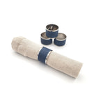 Faux Shagreen Napkin Rings Set of 4 Nile Blue, napkins from Inside Living Singapore. Close-up of the finish.