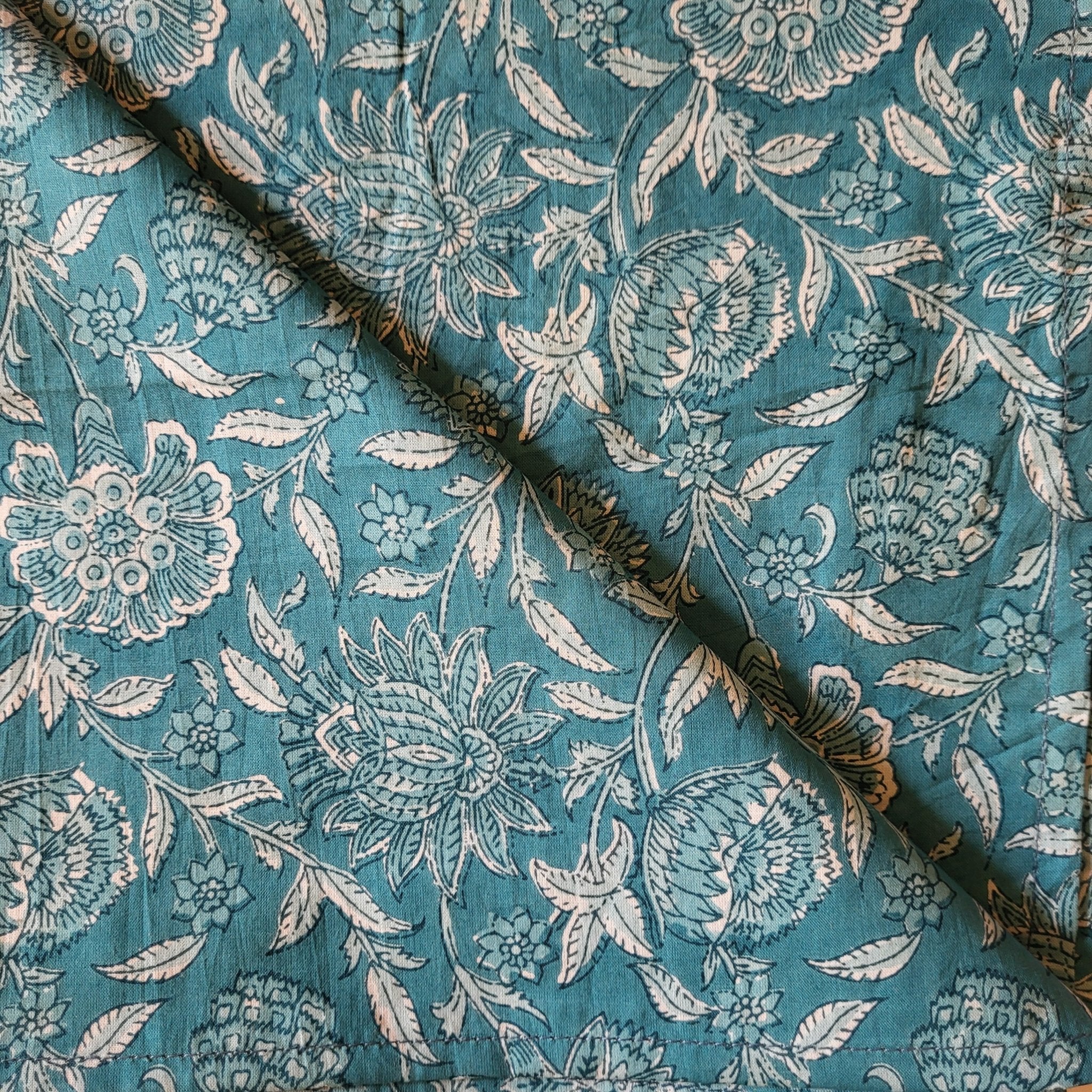 Block Print Napkin Assorted Set of 2 from Inside Living Singapore, cotton napkins. Shown reverse side.