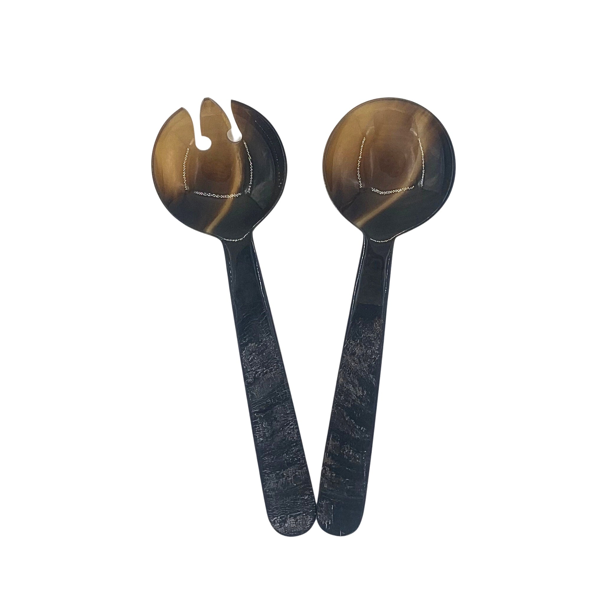 Horn Salad Server Set Black Wood, available at Inside Living Singapore, detail of the design.