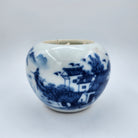 Botanical Gardens scented soy candle in a small pot with a rural village scene, 11 x 8.5 cm, 500 ml, three wicks