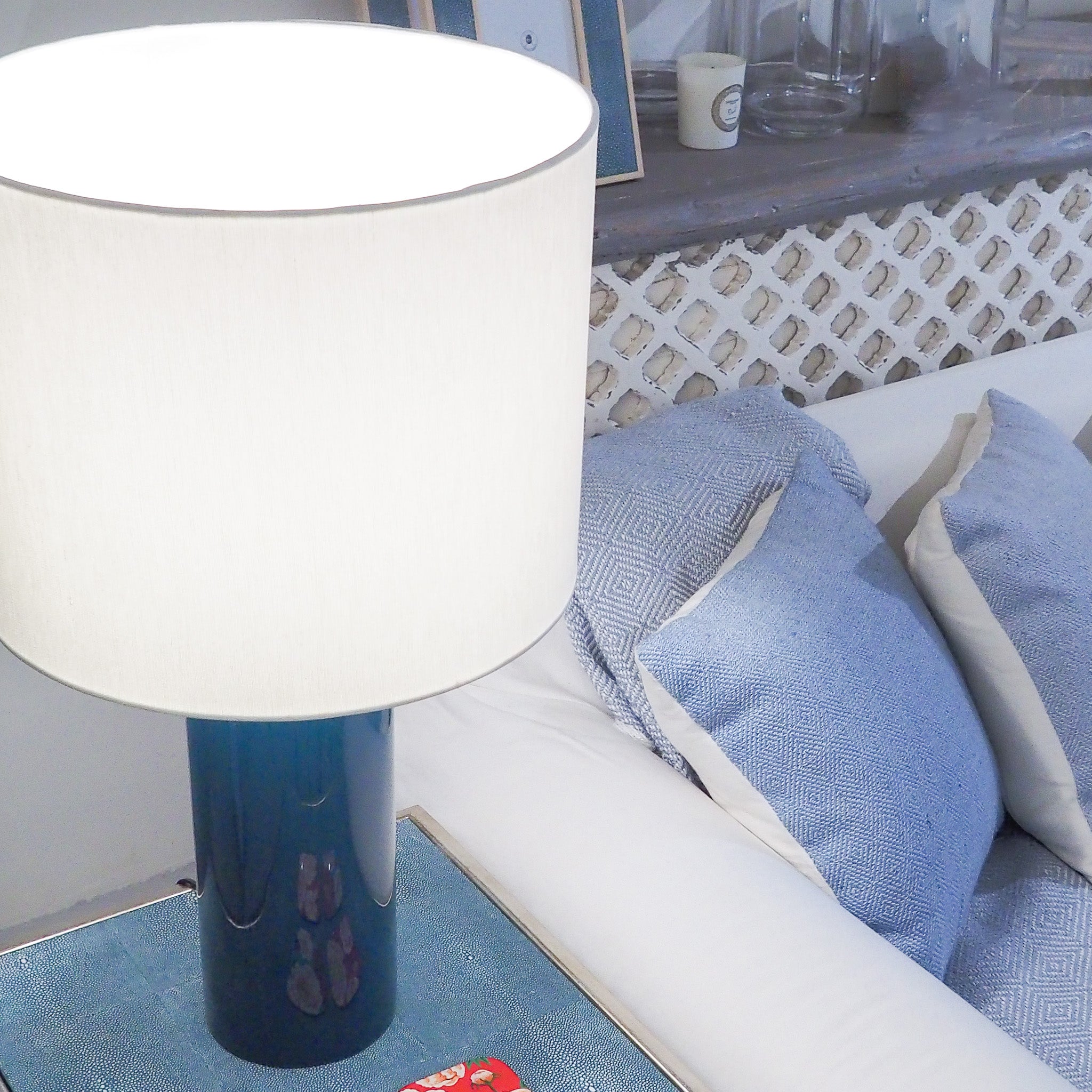 Lacquer Table Lamp from Inside Living Singapore. Shown styled in a home setting.