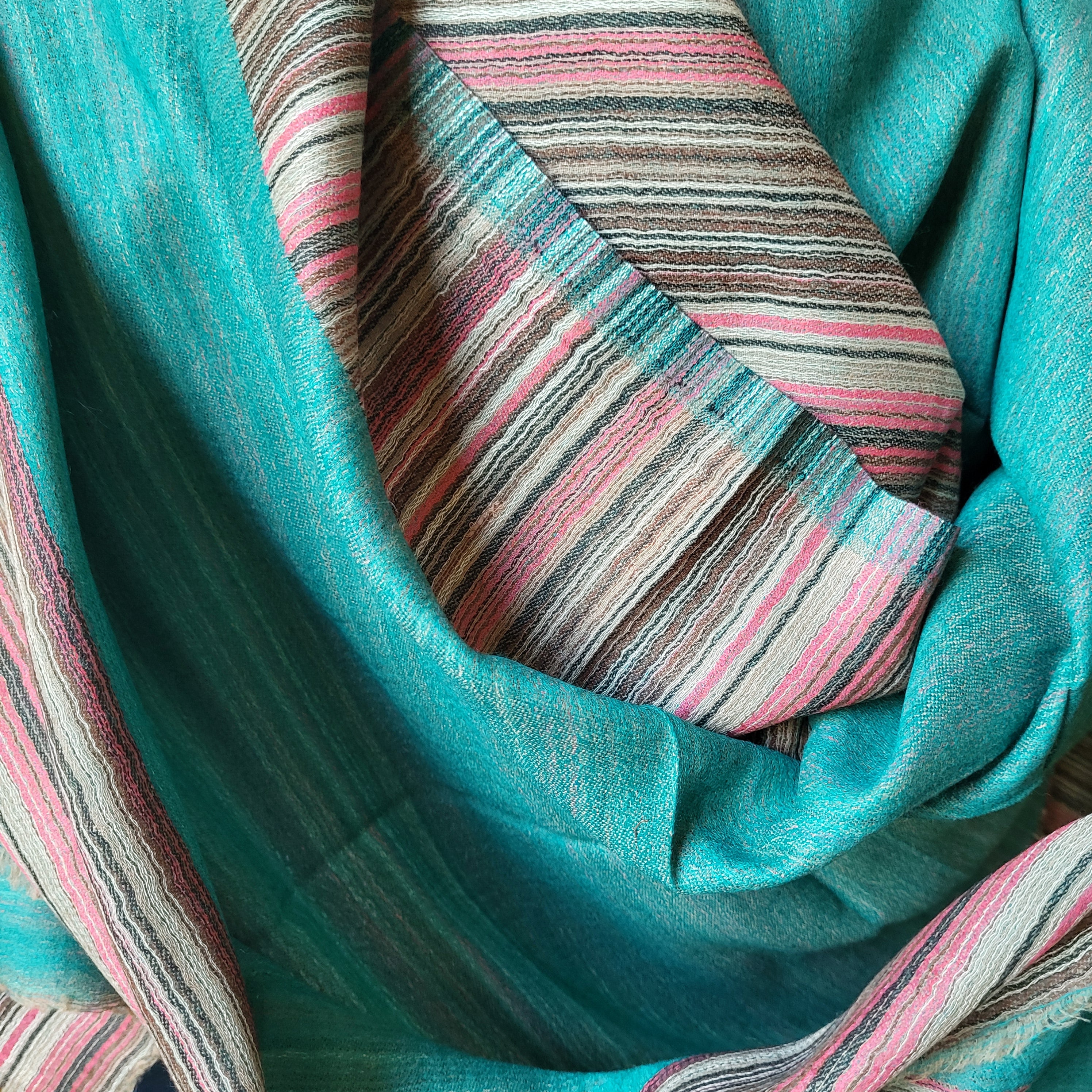 Multi Striped Pashmina Shawl, colour and pattern detail, from the Inside Living Singapore homeware collection.
