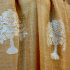 Embroidered pashmina shawl in 'Tree' design, soft handmade wrap scarf with fine hand embroidery, reverse view
