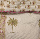 Block Printed Quilt Queen, Bed Linen from Inside Living Singapore. Detail close-up view.