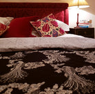 Block Print Quilt Birds of Paradise, block print quilt and bedding at Inside Living Singapore. Alternate view.