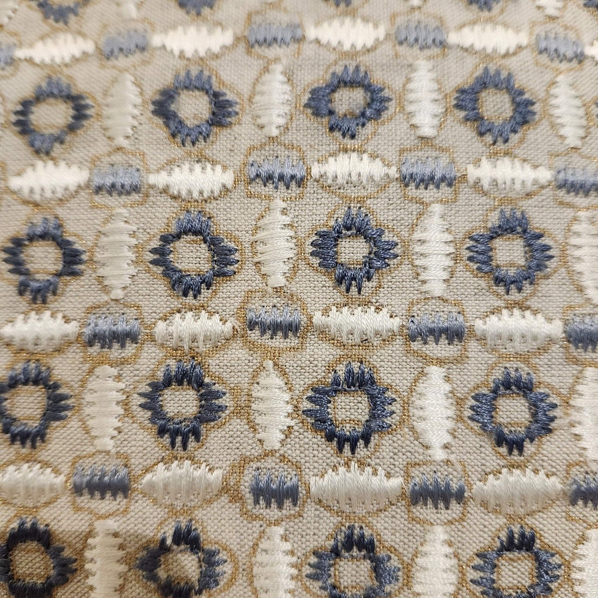 Embroidered Cushion 'Crescent', decorative cushion cover at Inside Living Singapore. Front view.