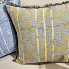 Block Print Cushion 'Gazal', decorative cushion cover at Inside Living Singapore. Close-up.