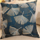 Embroidered Cushion Ginkgo Leaf, decorative cushion cover at Inside Living Singapore. Front view.