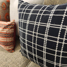 Cushion Cover 'Plaid', decorative cushion cover at Inside Living Singapore. Detail view.