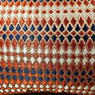 Embroidered Cushion Diamond Red & Gold, decorative cushion cover at Inside Living Singapore. Side view.