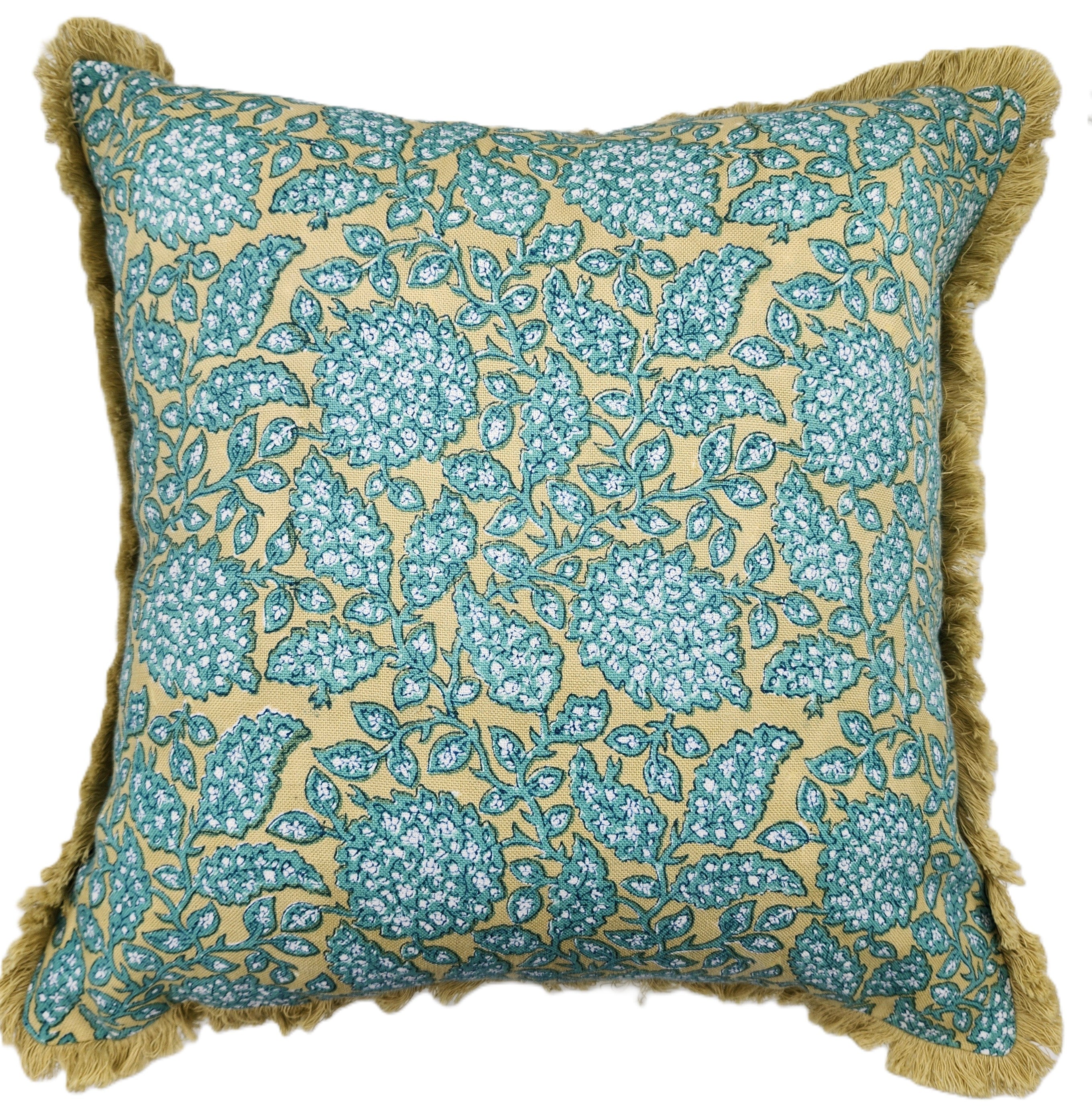 Block Print Cushion 'Shahnaz', decorative cushion cover at Inside Living Singapore. Additional view.