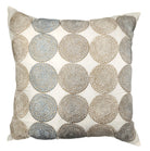 Silk cushion cover hand-embroidered in beige, gold, cream, silver and grey, 45 x 45cm, inner not included