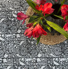 Block Print Tablecloth Rainforest Black shown from another angle, homeware at Inside Living Singapore.