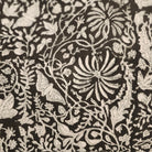 Black and white Rainforest block print cotton tablecloth, 170 x 270 cm, for dining table styling