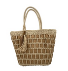 Raphia Beach Bag Checks shown from another angle, homeware at Inside Living Singapore.
