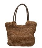 Handmade plain raphia beach bag finished with a tassel, with a zip and inner pocket, made in Vietnam