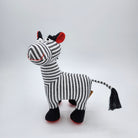 Handmade soft zebra toy in handwoven cotton, 20 cm high, hand wash only
