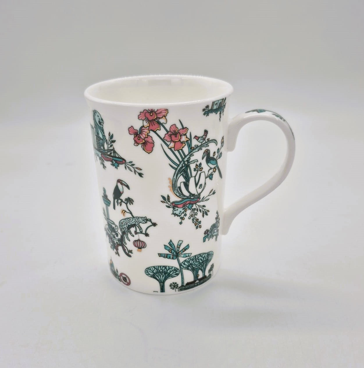Singapore Toile mug from Inside Living, fine ceramic mug with heritage East-meets-West toile pattern, alternate view