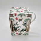 Singapore Toile mug from Inside Living, fine ceramic mug with heritage East-meets-West toile pattern, close-up detail