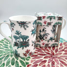 Fine bone china mug in the Singapore Toile design, 10.8 cm tall, 350 ml, in a gift box