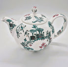 Fine bone china teapot in the Singapore Toile design, holds six cups, 23 cm wide and 17 cm tall
