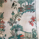Singapore Toile tea towel from Inside Living, cotton kitchen towel with heritage East-meets-West toile pattern, full view