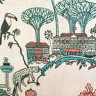 Fine linen tea towel in the Singapore Toile design, 50 x 78 cm, sold singly or as a pair