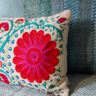 Suzani Linen Cushion Fergana, styled in a home setting at Inside Living Singapore.