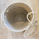 Seagrass Laundry Basket W/ Lid White, additional view - buy homeware, tableware and interior accessories at Inside Living