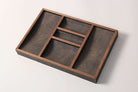 Faux Shagreen Bevin Valet Tray Seal Brown, available at Inside Living Singapore, detail of the design.